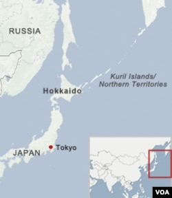 A map of the disputed Kuril Islands.