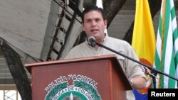 Colombia's Defence Minister Juan Carlos Pinzon (2013 photo)