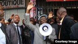 FILE: MDC-T leader Morgan Tsvangirai addresses supporters in Harare soon after returning from a medical check up in South Africa.