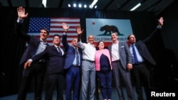 美国前总统奥巴马在加利福尼亚州参加民主党候选人的政治集会。（2018年9月8日）