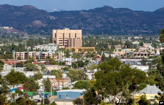 FILE - The city of El Cajon, Calif., a community east of San Diego, on Sept. 29, 2016. Alfred Olango's family moved to El Cajon from Uganda in 1991 after spending time in a refugee camp.