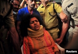 Kanaka Durga, 39, one of two Indian women to enter Sabarimala temple which traditionally bans the entry of women of menstrual age, is seen at a hospital in Manjeri town in the southern state of Kerala, India, January 15, 2019.