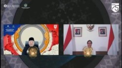 Menteri Keuangan Sri Mulyani (kanan) dan Gubernur BI Perry Warjiyo (kiri) resmi meluncurkan UPK ke-75 tahun RI secara virtual , Senin (17/8) (screenshoot)