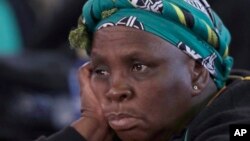 Party delegate listens to President Jacob Zuma during policy conference in Johannesburg, South Africa, June 30, 2017.