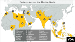 이슬람권 시위 발생 국가