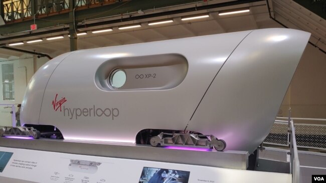 Virgin's Hyperloop is a super high-speed on the ground transportation tube that could become a new mode of mass transport. (Deborah Block/VOA)