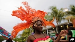 A dancer in Little Haiti, a neighborhood in Miami.