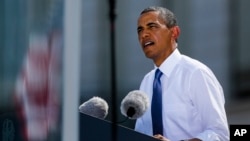 지난 19일 바락 오바마 대통령이 독일 베를린에서 연설하는 모습. 