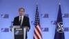 Le secrétaire d'État américain Antony Blinken prononce une allocution au siège de l'OTAN à Bruxelles, le 23 mars 2021.