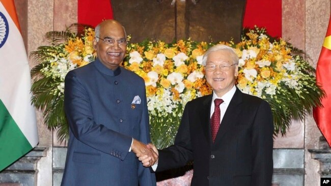 Tổng thống Ấn Độ Ram Nath Kovind và Chủ tịch nước, Tổng bí thư Nguyễn Phú Trọng hôm 20/11.