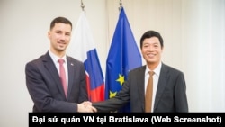 Đại sứ Dương Trọng Minh và Quốc vụ khanh Slovakia, Lukas Parizek.