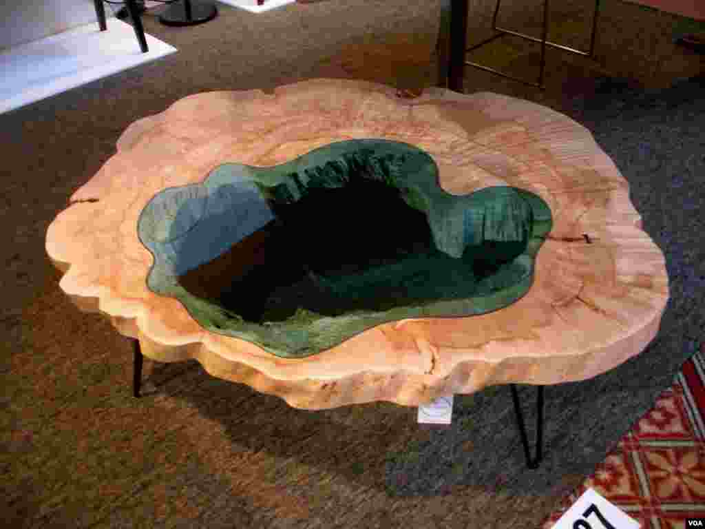  A table by furniture maker Greg Klassen a the 2013 Smithsonian Craft Show. 