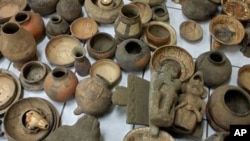 Archaeological pieces seized by Nicaraguan police. (File)