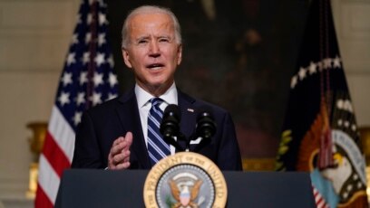  TT Mỹ Joe Biden phát biểu về biến đổi khí hậu và tạo công ăn việc làm để sản xuất năng lượng sạch, tại Tòa Bạch Ốc ngày 27/1/2021, (AP Photo/Evan Vucci)