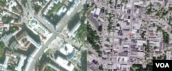 Kiev (left) and Ohio University (right) (Source: Google Maps - DigitalGlobe, GeoEye, USDA Farm Service Agency)