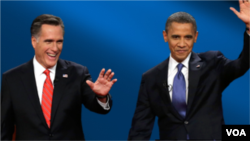 Republikanski predsednički kandidat Mit Romni i predsednik Barak Obama nakon prve debate