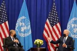 Predsjednik Biden razgovara sa generalnim sekretarom UN Antoniom Guterresom pred početak 76. zasjedanja Generalne skupštine UN u New Yorku, 20. septembra 2021.