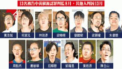 反對新界東北前期撥款而被判刑的13位抗爭者 (蘋果日報圖片)