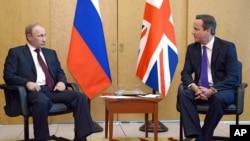 星期四俄羅斯總統普京在巴黎會見了英國首相卡梅倫
