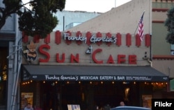 Restaurant in San Diego's Gaslamp Quarter in California, where "Garcia" is one of the most common names in the state. (Courtesy Flickr user Adam Fagen via Creative Commons.)