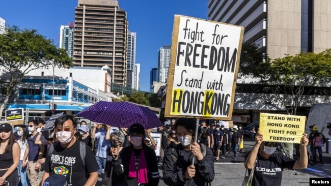 澳大利亚星期天（9月29日）举行声援香港集会。路透社