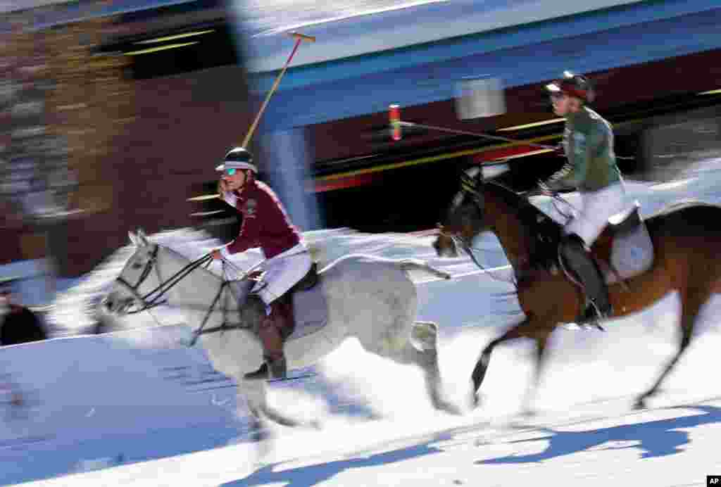 Flexjets takes on the U.S. Polo Association at the Aspen World Snow Polo Championship at Rio Grande Park in Aspen, Colorado.