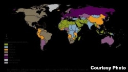 Bản đồ tiêu thụ rượu bia trên thế giới của WHO