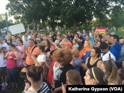 About 150-200 people gathered outside the Capitol late Wednesday to show their support of House Democrats, who continued to hold a sit-in in the House Chambers to force action on gun control legislation.