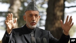 Afghan President Hamid Karzai at a press conference in Kabul, Oct. 4, 2012. 