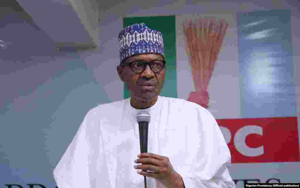 Shugaba Buhari yayin da yake jawabi a taron Shugabannin Jam’iyyar APC a Abuja