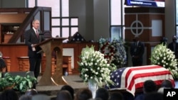 Former President George W. Bush speaks during the funeral service for the late Rep. John Lewis