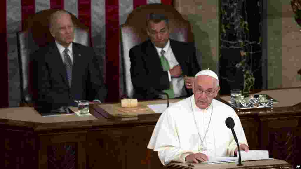 Le pape François prononce un discours devant le Congrès américain, 24 septembre 2015