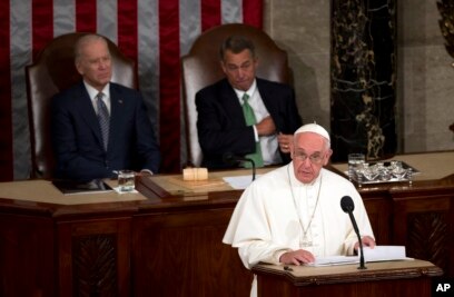 No Congresso americano, papa defende fim da hostilidade contra imigrantes