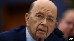 Commerce Secretary Wilbur Ross testifies before a House Committee on Appropriation subcommittee hearing on Capitol Hill in Washington, March 20, 2018.