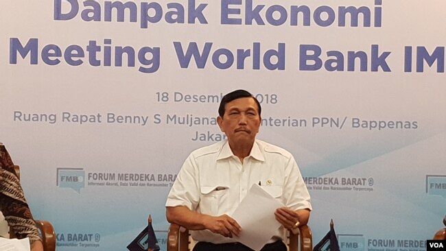 Menko Bidang Kemaritiman Luhut Binsar Panjaitan (Foto: VOA/Ahmad Bhagaskoro).