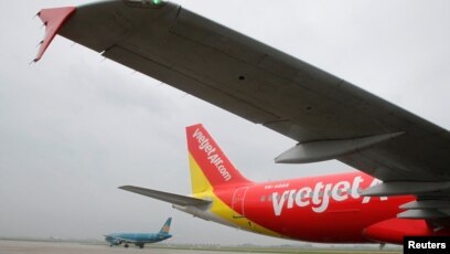 Một chiếc máy bay của hãng Vietjet.