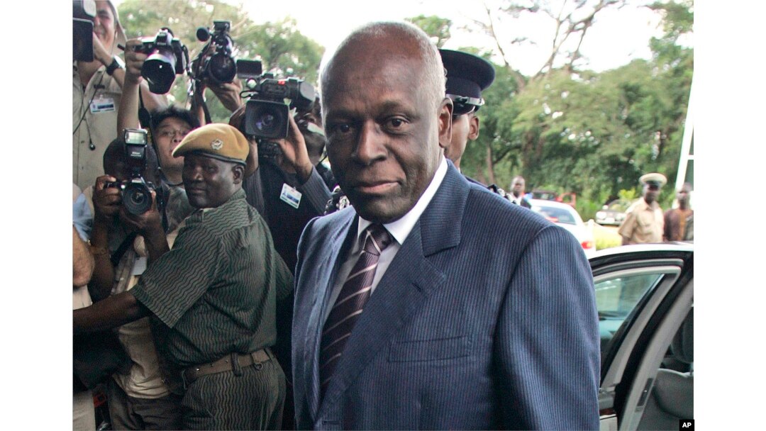 FILE - Angola President Jose Eduardo dos Santos, April 28, 2008.