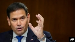 FILE - Sen. Marco Rubio, R-Fla., speaks during a Senate Foreign Relations Committee hearing, on Capitol Hill in Washington, Sept. 14, 2021.