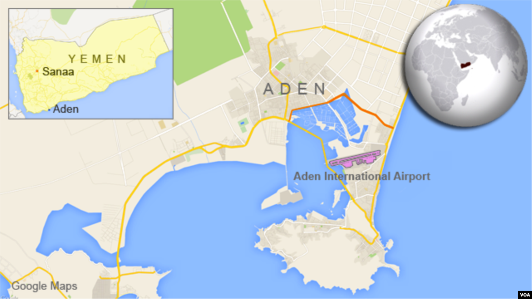Map of Aden, Yemen