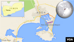 Bản đồ thành phố cảng Aden ở Yemen.