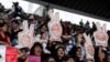 Supporters of Mexican presidential candidate Andres Manuel Lopez Obrador gather at a closing campaign rally at Azteca stadium, in Mexico City, Mexico, June 27, 2018.