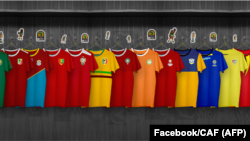 ba maillots ya bikolo bikopeta CAN 2021, 17 février 2020. (Facebook/CAF)