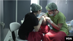 A hair transplant procedure in Istanbul, Turkey.