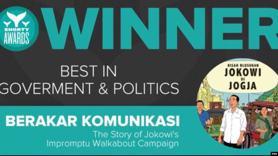 Komik "Kisah Blusukan Jokowi di Yogya" produksi Berakar Komunikasi, memenangkan Shorty Awards di New York (Foto:Shorty Awards).