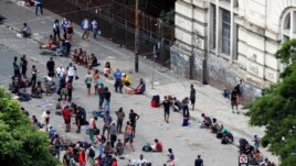 People are seen in the area known as the 