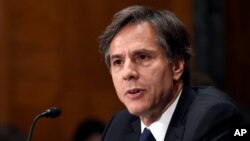 FILE - Deputy Secretary of State Antony Blinken, shown testifying on Capitol Hill.