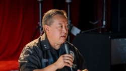 Los Angeles Police Deputy Chief, Blake Chow speaks with Thai communities during the Thai Business Safety meeting at Thailand Plaza, Thai Town, Hollywood Los Angeles, CA. November 1, 2021.