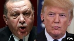 Le président turc Recep Tayyip Erdogan et le président américain Donald Trump. 