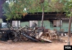 Gunmen threw explosives and opened fire on students in this school in early July, prompting the Yobe state governor to close all schools in the state. Parents now worry that schools won't reopen for security reasons. (H. Hazzad/VOA)