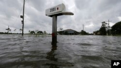 A mailbox sticks out of water during neighborhood flooding after Tropical Storm Cindy in Big Lake, La., Thursday, June 22, 2017. (AP Photo/Gerald Herbert)